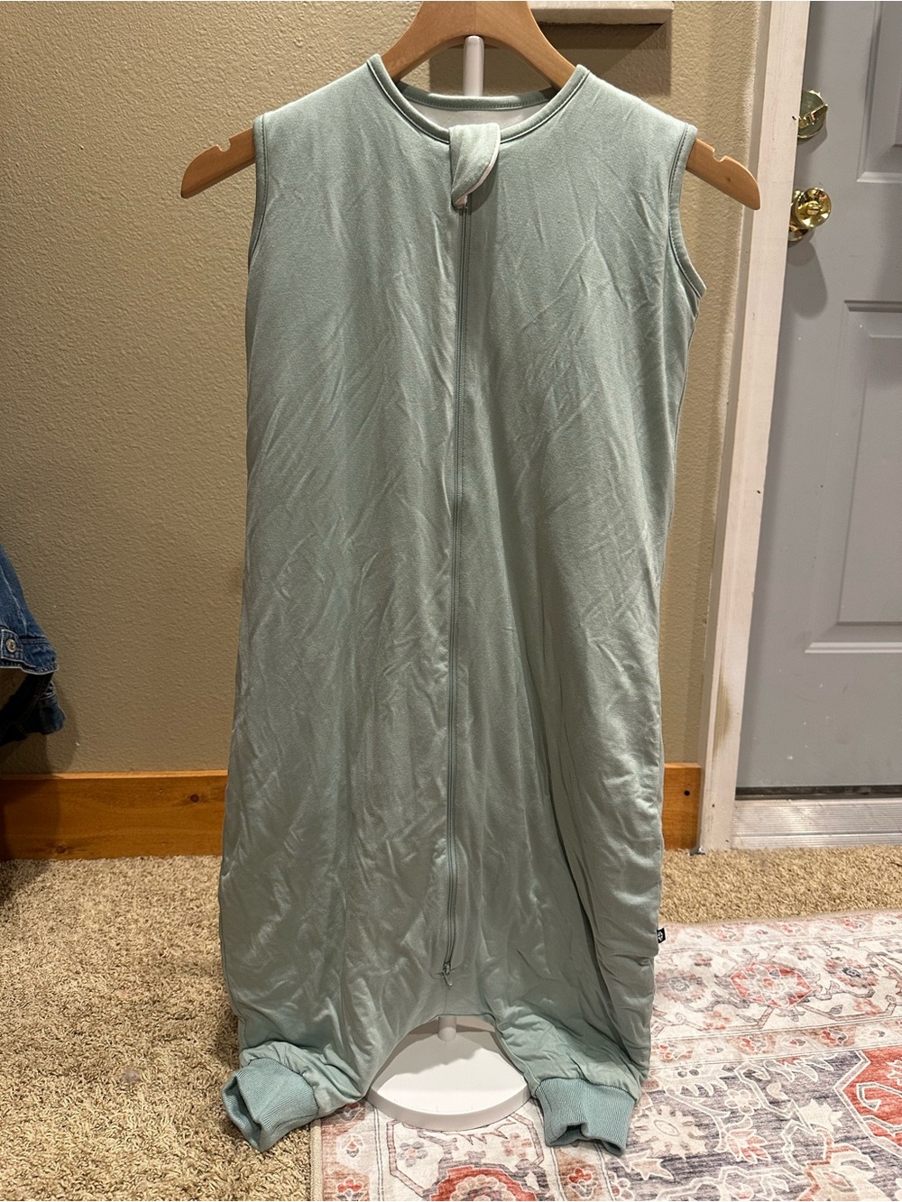 Sleeveless Light Green Wearable Blanket Sleep Sack